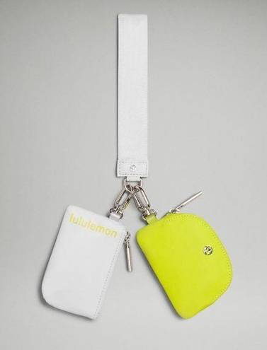 Lululemon NWT Dual Pouch Wristlet in Vapor/Lichen Lime