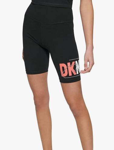 DKNY  Women's Sport High Waist Rhinestone Logo Bike Short Size Medium