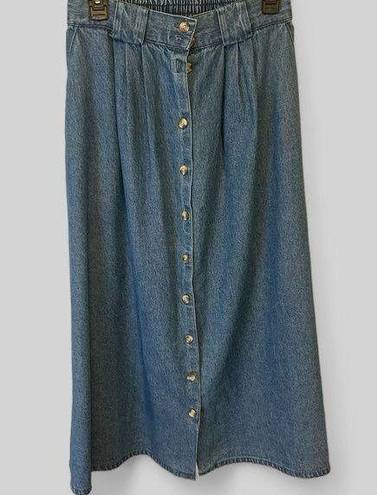 Cabin creek Vintage Deadstock,  denim button down midi skirt, size 8, cottagecore