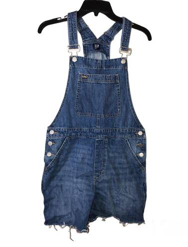 Gap for Good Distressed Raw Hem Short Overalls Small