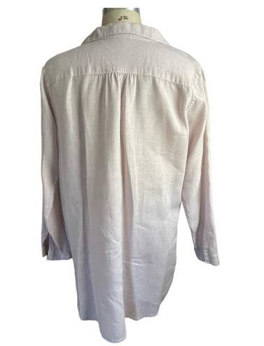 CP Shades  Teton Oversized Linen Long Sleeve Tunic Top in Lilac Size Small