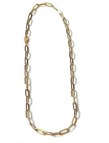 Tehrani Jewelry 14k real gold paperclip necklace | 16” | paperclip 4.5 mm chain necklace |