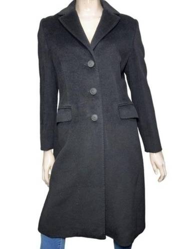 Cinzia Rocca Women’s Size 8 Black Wool Notched Collar Classic Coat