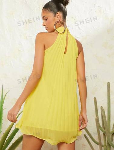 SheIn Haute neck tie pleated dress