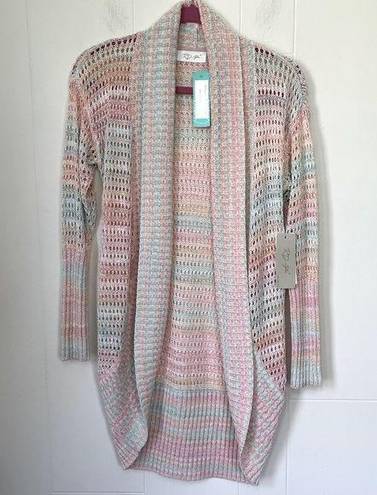 RD Style  NEW Pastel Sonole Open Stitch Yarn Knit Cardigan Sweater ~ NWT Size S