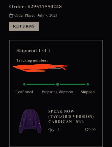 Taylor Swift Speak Now  Cardigan