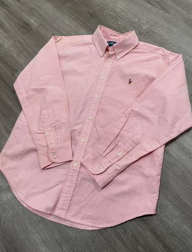 Ralph Lauren Pink Button Down Shirt: Blouse