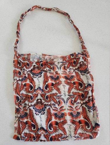 Free People  Orange Boho Paisley Feathery Bag