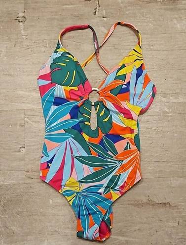 Bleu Rod Beattie 💕💕 Life Of The Party Plunge Neck One Piece Swimsuit ~ 6 NWT
