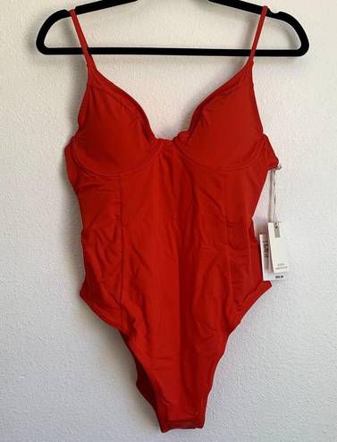 Good American NWT  Showoff Underwire One-Piece Swimsuit in Bright Poppy