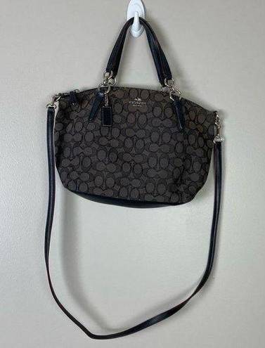 Coach  F36625 Black Canvas Leather Kelsey Handbag Purse Satchel Crossbody classic