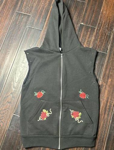 Los Angeles Apparel Best zip up hoodie cotton one of a kind reworked custom made embroidery sequin