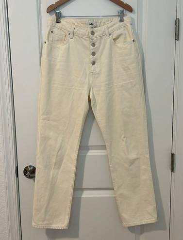 Ba&sh  Amber High Waisted High Rise Straight Leg Jeans Off White Cream Size 8