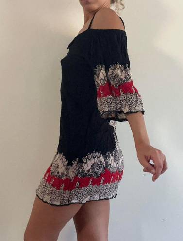 Angie Crochet Printed Mini Dress