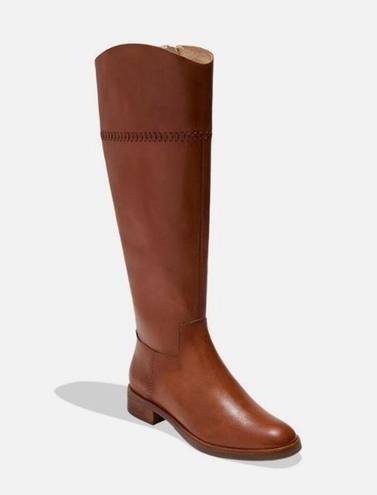 Jack Rogers  Brown Leather Adaline Knee High Zip Up Equestrian Riding Boot 7.5