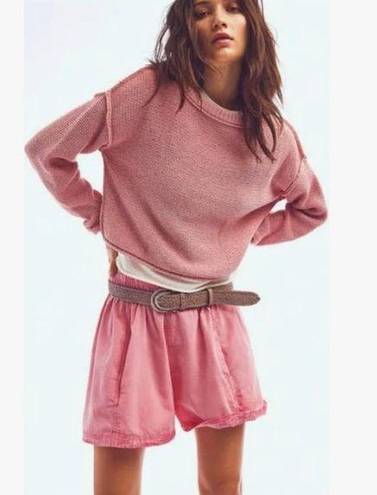 Free People NWOT WE THE FREE Brix Leather Belt In Oyster Mauve Size M/L