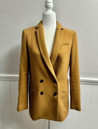 Banana Republic Double Breasted Wool Blend Button Closure Coat Camel Tan Brown 6