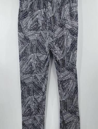 DKNY  Straight Leg Drapey Pants Printed Tie Pull On Navy Blue Ikat NWT SZ Medium