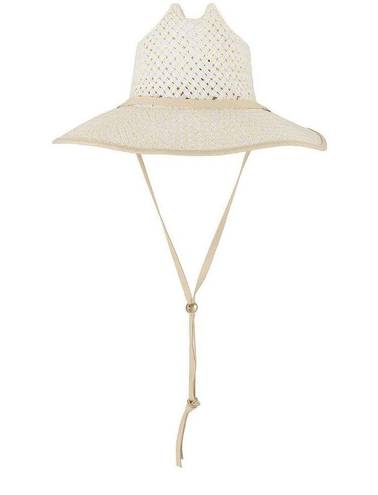 Lele Sadoughi  Straw Checkered Hat in White Washed New as-is Womens Western
