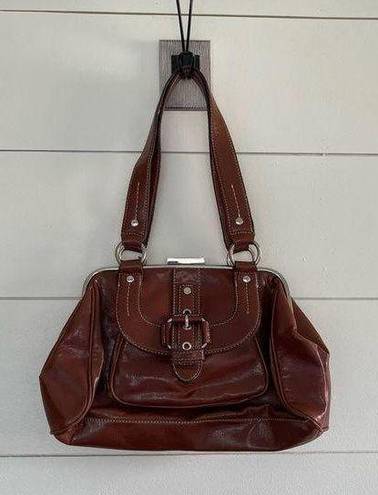 Nine West  Brown Vegan Leather Bag Y2K 90s Vintage