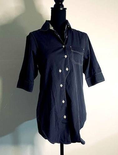 Billy Reid | blue asymmetrical placket button down shirt