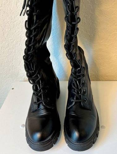 Qupid  Women's Lace Up Combat Boots