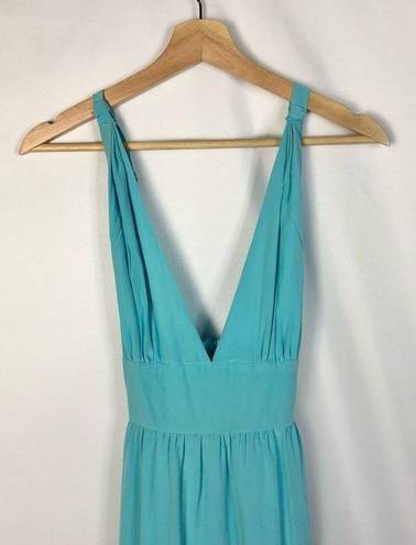 Yumi Kim  Enchanted Aqua Blue Silk Maxi Dress M