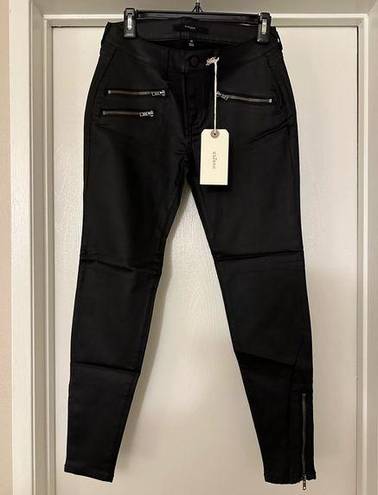 Harper NWT  (Francesca’s) Coated Black Skinny Jeans, zip pockets, ankle zip 10/30