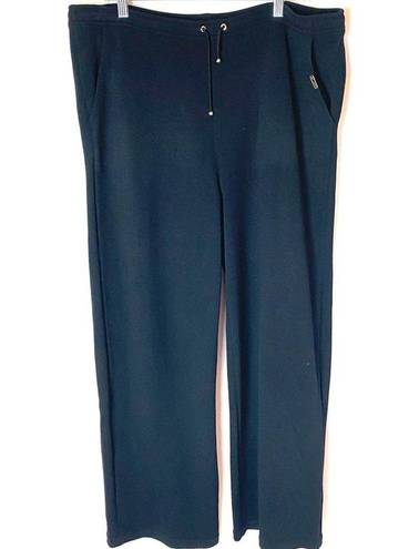 St. John  Sport Black Wide Leg Wool Ankle Pants M