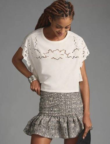 Pilcro Anthropologie White Eyelet Tee