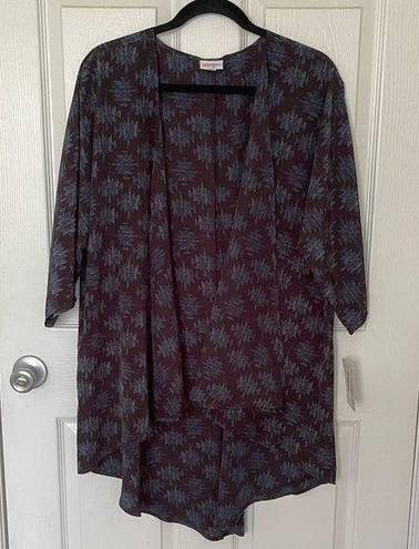 LuLaRoe  The Lindsay Black Printed Kimono Wrap - NWT - Medium