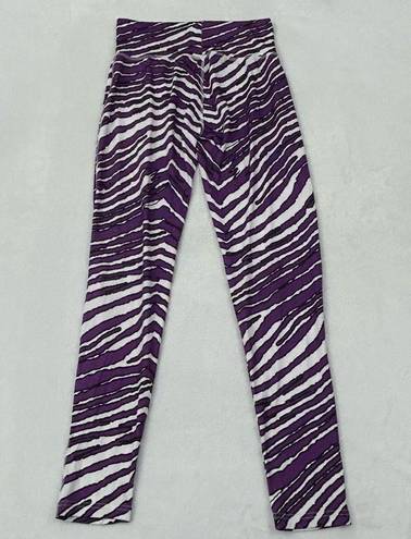 Majestic Zubaz NFL Baltimore Ravens Purple & White Striped  Yoga Pants Womens M