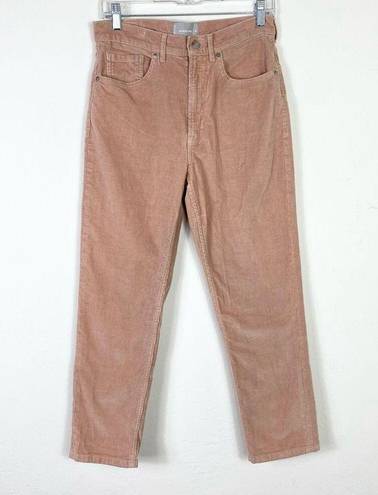 Everlane  Peach High Rise Baby Cord Cheeky Crop Straight Leg Cropped Jeans Sz 29