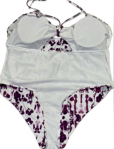 One Piece 4/$25 BUNDLE SALE! PURPLE WATERCOLOR HALTER  SWIM SUIT WITH CUTOUT!