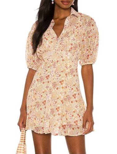 Free People  Bonnie Mini Dress Floral Orange/Cream NEW Size Medium