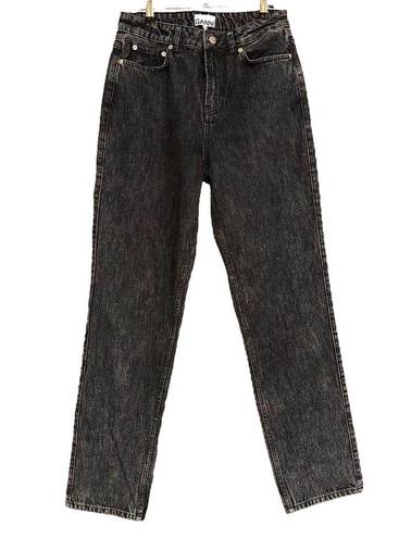 Ganni NWT  Washed Denim High Waisted Black Jeans in Phantom 30