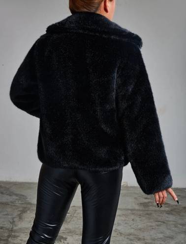 Black Faux Fur Jacket Size XS