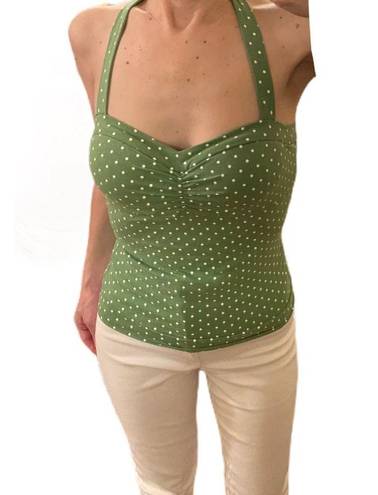 Energie  Green and white polka dot bra top NWT!