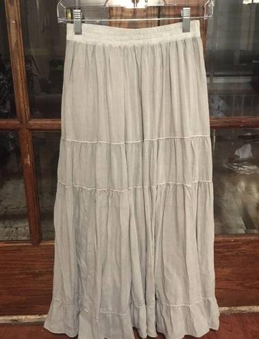 American Eagle Beige Neutral Boho Tiered High Waisted Maxi /Midi Skirt XS