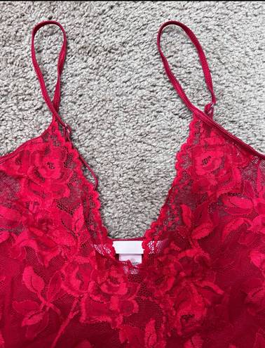 Victoria's Secret Victoria’s Secret Red Floral Lace Lingerie Slip Dress