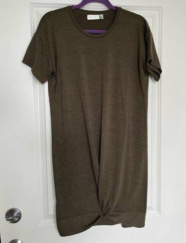 RD Style  Olive Green Knot Front T-shirt Mini Dress