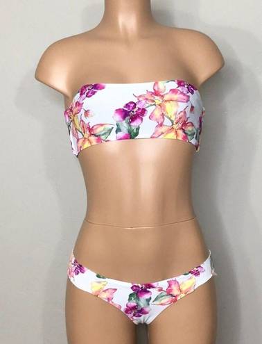 PilyQ New.  floral bikini set with reversible top. 2-way. NWOT