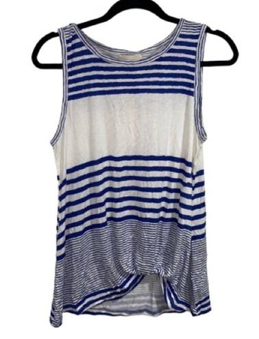 MELLODAY  striped shirt tank top twist knot hem has stretch small‎ nautical NEW