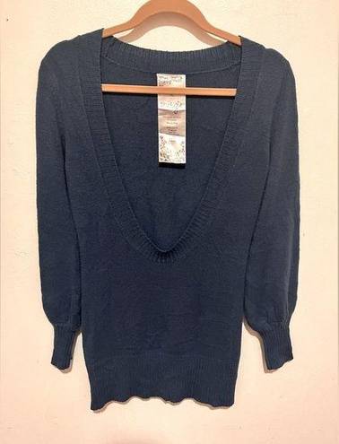 Energie EUC  Y2K navy blue low cut U-neck sweater❗️medium🪷