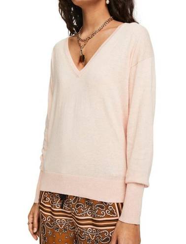 Scotch & Soda  Pink Cotton-Cashmere Loose Knit Sweater Size Medium