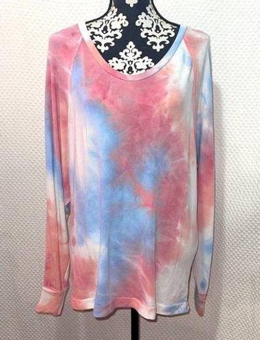 The Comfy Adora Hot Pink Blue Tie Dye Multicolor lightweight high/low - NWT.