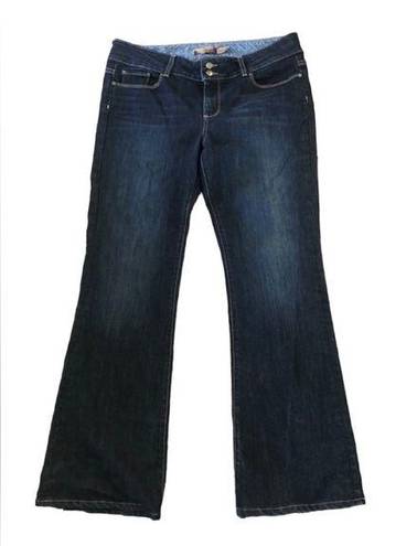 Paige  Hidden Hills Bootcut Jeans Sz.  33X32” Anthropologie Dark Denim Stretch