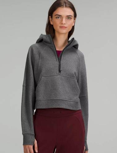 Scuba Oversized Half-zip Hoodie In Heathered Core Ultra Light Grey