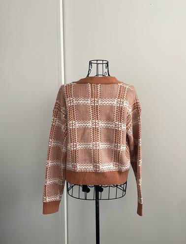 Princess Polly New  Plaid Knit Crochet Cardigan