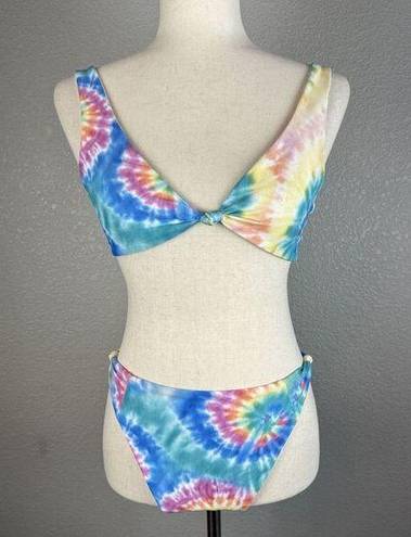 Skatie  x The Salty Blonde Suzanne Penny Bikini Size Medium Oahu Rainbow Tie Dye